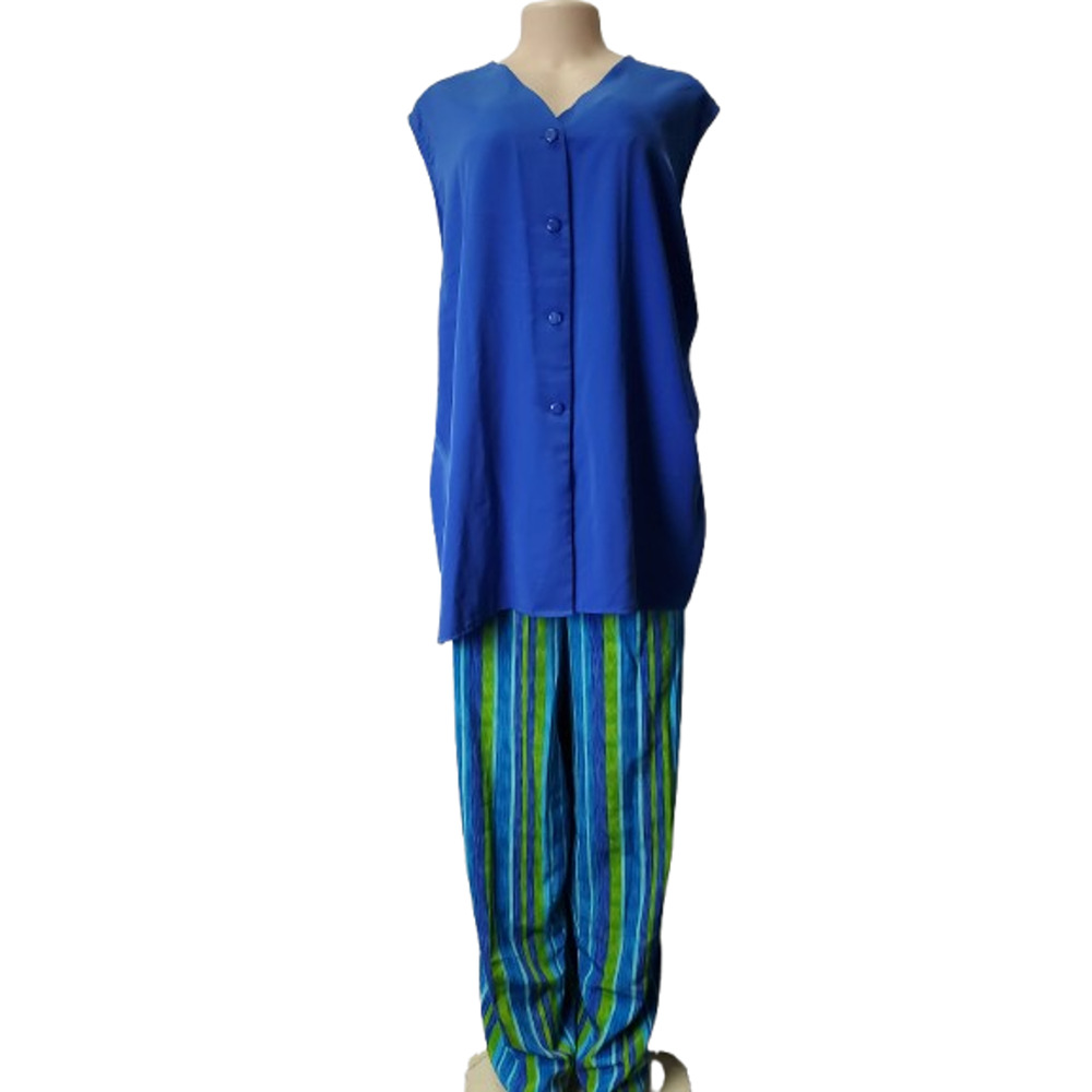 S.G. Sport women's blue multicolor 2 piece set size 3X